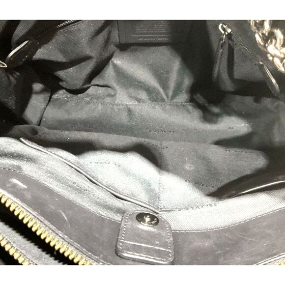 37338 Coach "Edie" Black Quilted Turn-lock Shoulder Bag - Picture 8 of 8